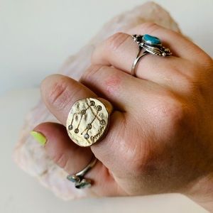 🌈SOLD🌈♊️ GEMINI STAMPED RING ♊️